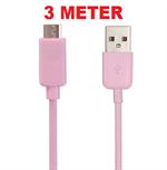 3 Meter Micro USB Cable (Pink)