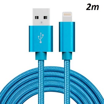 Cheap Nylon Lightning Cable Blue - 2 Meters