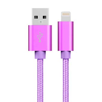 Cheap Nylon Lightning Cable Purple - 1 Meter