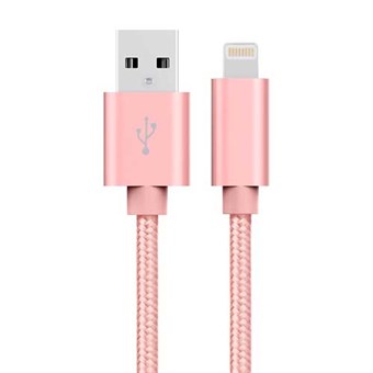 Cheap Nylon Lightning Cable Rose Gold - 1 Meter