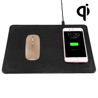 Mouse pad with 5W Qi wireless charging for smartphone and tablet