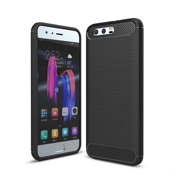 Fame Brushed Cover in Soft TPU and Carbon Fiber for Huawei Honor 9 - Black