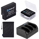 PULUZ® 4 in 1 Battery Combo Kit for GoPro Hero 5 / Hero 6 / Hero 7