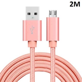Quality Nylon Micro USB Cable Rose Gold - 2 Meters