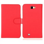 Soft plastic / leather case Samsung Galaxy Note 2 (red)