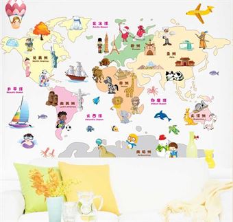 Wall Stickers - Cartoon map