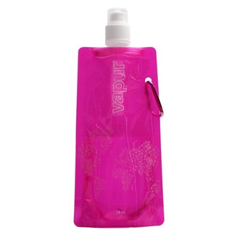 Flexible water bottle with metal ring (Magenta)