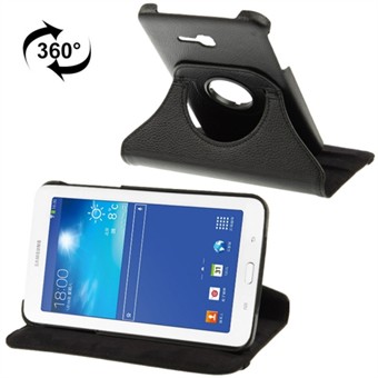 360 Rotating Leather Cover for Tab 3 Lite (Black)