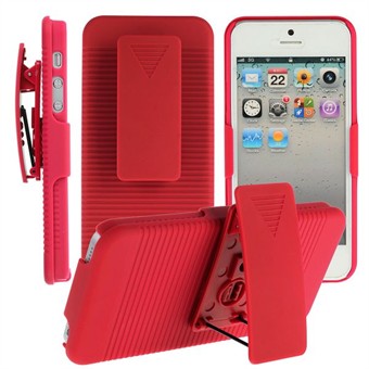 iPhone 5 Full Cover with Belt Clip (Red)
