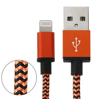 Nylon fabric series Lightning Cable 1m - Orange