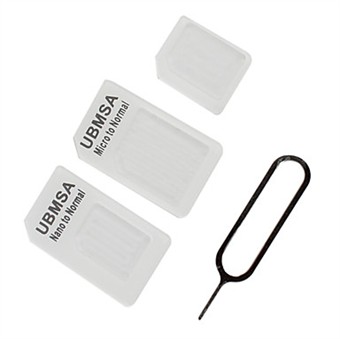 4 in 1 Nano Sim Adapters (White)