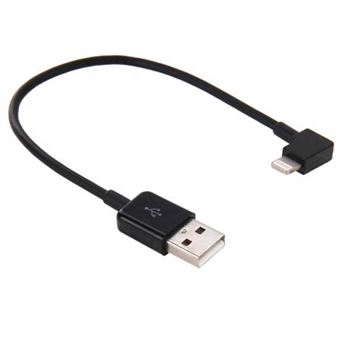 Mini Lightning Cable 20 cm Elbow - Black