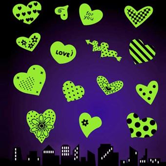Luminous love sticker for the room