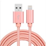 Cheap Nylon Lightning Cable Rose Gold - 2 Meters