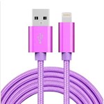 Cheap Nylon Lightning Cable Purple - 2 Meters