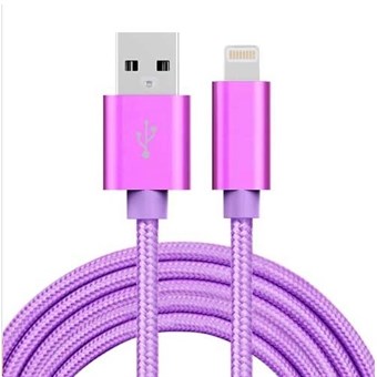 Cheap Nylon Lightning Cable Purple - 2 Meters