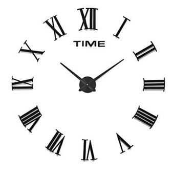 Modern 120x120 cm classic wall clock with Roman numerals black