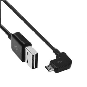 Elbow Micro USB to USB 2.0 Cable 1 meter - Black