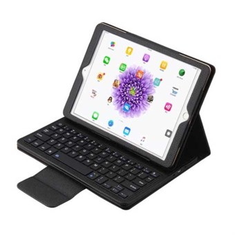 PU Leather Case w / Bluetooth Keyboard and Plastic Cover for iPad - Black
