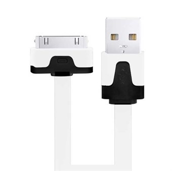 Flat Noodle Data / Sync Cable White - 1 Meter