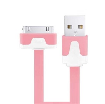 Flat Noodle Data / Sync Cable Pink - 3 Meters