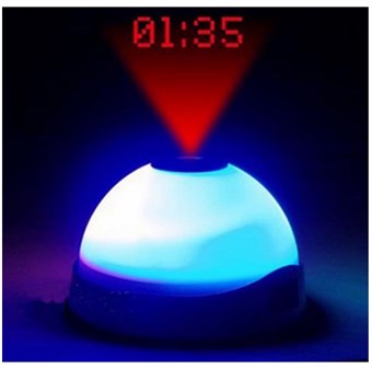 Digital Alarm Clock with Projector and LED Light