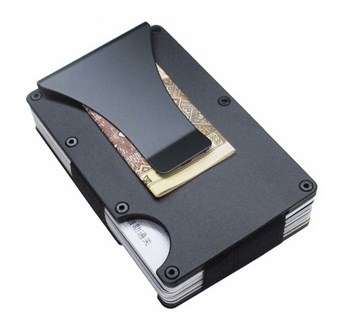 Metal RFID Secured Card Holder for 6 Cards - Black