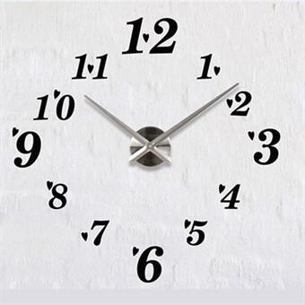 Modern 120x120 cm wall clock in art nuvo style black