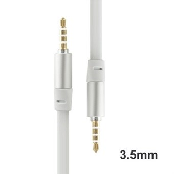 Noodle Style Flat 3.5 mm AUX cable 1.2 m - White