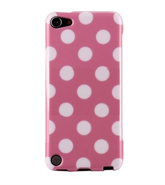 iPod Touch 5/6 Cover Dots (Baby Pink, White)