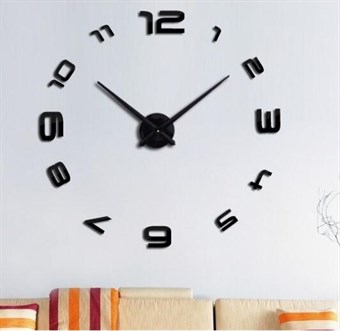 Luxury modern large 120 x 120 cm self-adhesive wall clock classic large / small design black