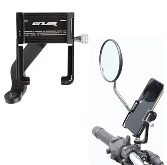 GUB P20 Aluminum Phone Holder Electric Vehicle Phone Mount Stand Motorcycle Handlebar Clip for 55-100mm Phone - Black