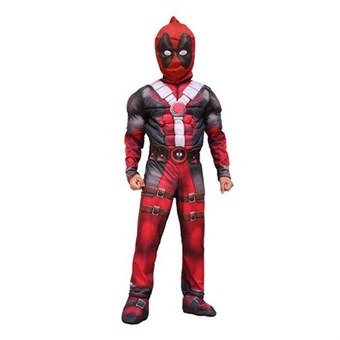 Deadpool Costume - Children - Incl. Suit + Belt + Mask - Large - 130-140 cm