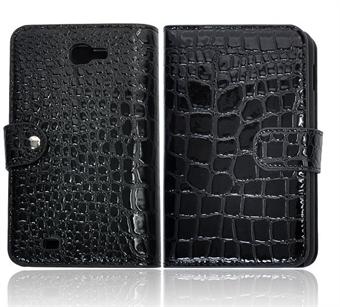 Samsung Note Case with Crocodile Look (Black)