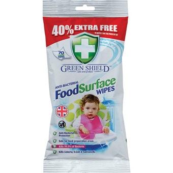 Green Shield Anti Bacterial Food Surface Wipes - 70 pcs