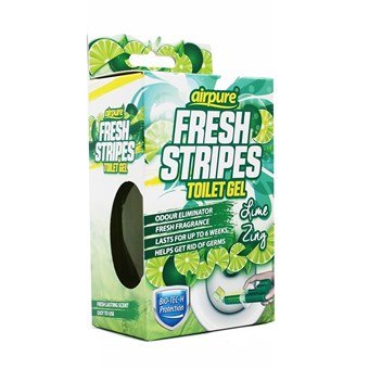 AirPure Fresh Stripes Toilet Gel - Toilet Cleaner - Alternative to Toilet Blocks - Lime Zing - Scent of Lime