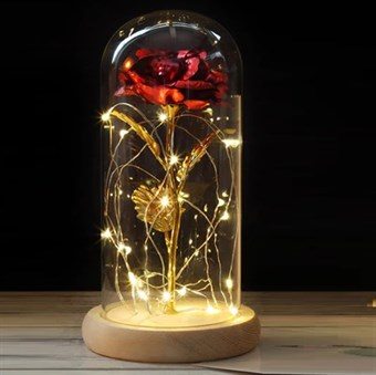 24 Carat Gold Plated Rose with LED Light - Decoration Flower