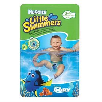 Huggies Little Swimmers Swim Diapers - 3-4 Diapers - 12 Pcs.
