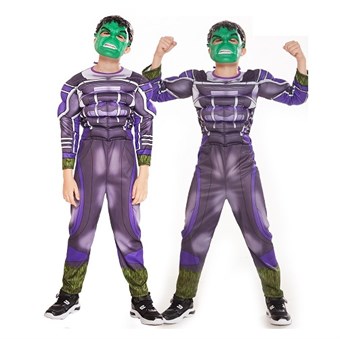 HULK The Angry Man Costume - Children - Incl. Suit + Mask - Large - 130-140 cm