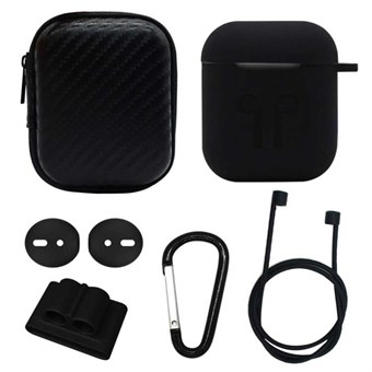 6-in-1 AirPods Accessories Set - Black