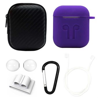 6-in-1 AirPods Accessories Set - Purple