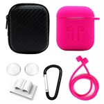 6-in-1 AirPods Accessories Set - Magenta