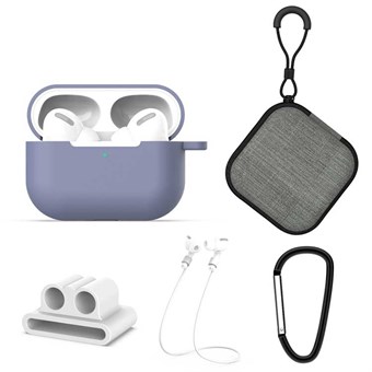 AirPods Pro - Protective Set - Case & Case in Silicone - Gray