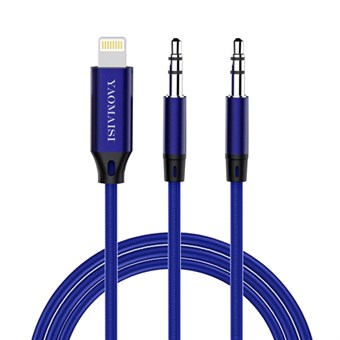 YAOMAISI Lightning for 3.5mm Jack Plug Cable 1 meter - Blue