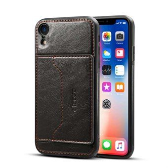 High Trend Cover in PU Leather and TPU Plastic w / Card Holder for iPhone XR - Black