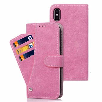 Leather Case for iPhone XS Max with Card Holder - Magenta
