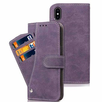 Leather Case for iPhone XS Max with Card Holder - Purple