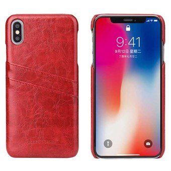 Fashion Leather Cover for iPhone XS Max - Red