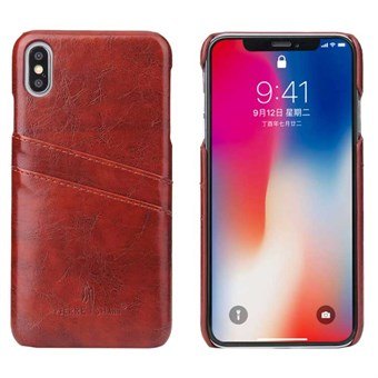 Fashion Leather Cover for iPhone XS Max - Brown