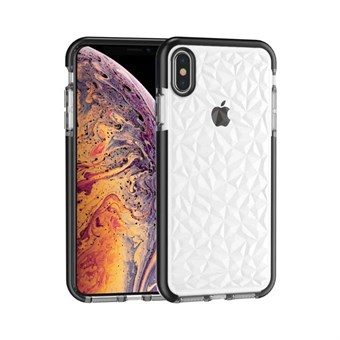 Cover in TPU for iPhone XS Max with Diamond Texture - Black / White